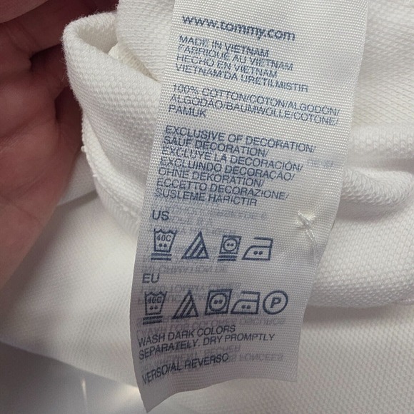 Tommy Hilfiger Polo Shirt Mens 2XL White Short Sleeve Hi‎ Low Hem Casual Golf - Picture 13 of 16